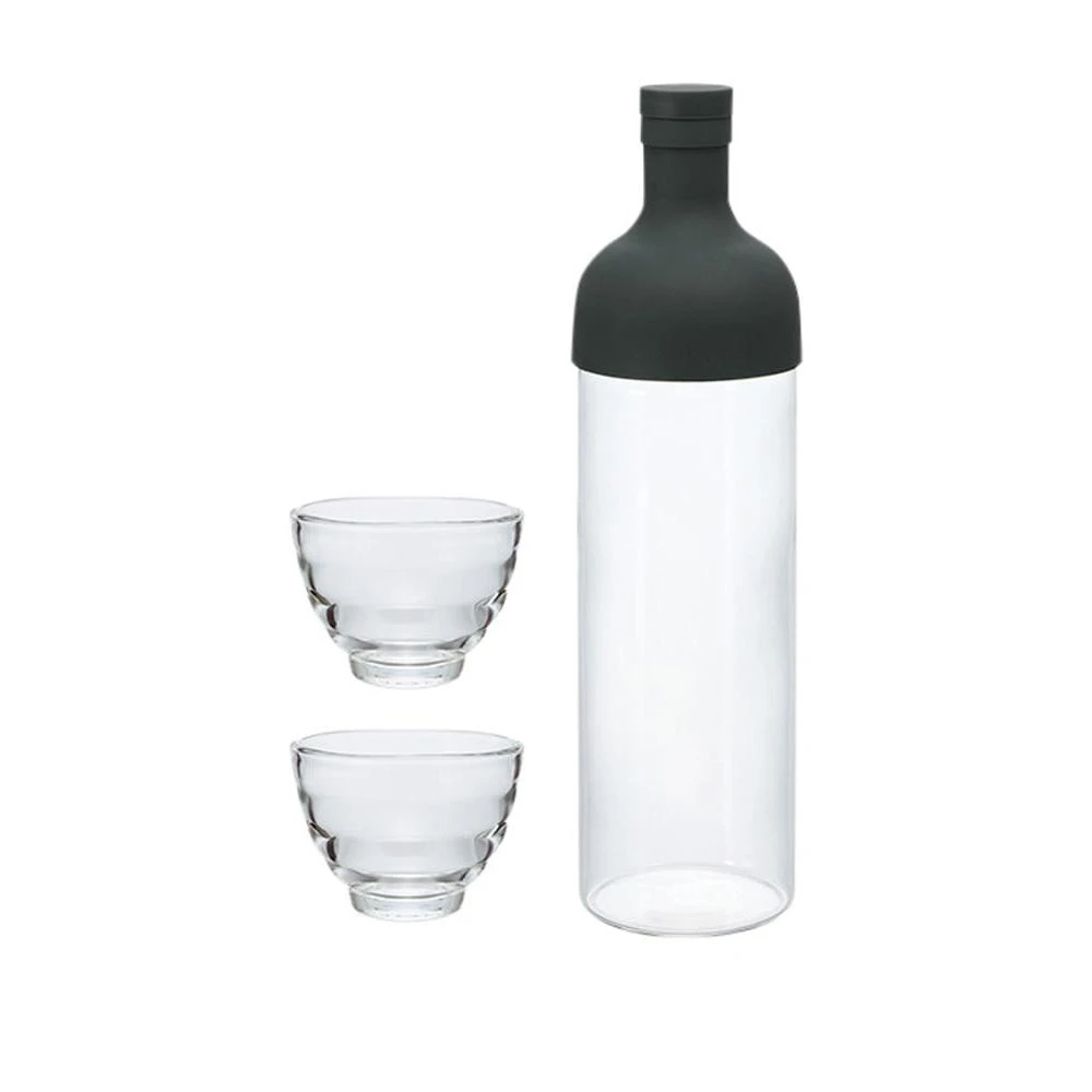 Hario Filter In Bottle And Tea Glass Set (Black) 1 Hario Filter In Bottle And Tea Glass Set (Black)