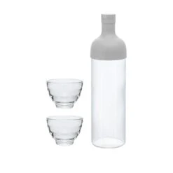 Hario Filter In Bottle And Tea Glass Set (Pale Grey)