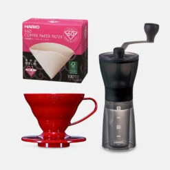 Hario Mini Mill Plus V60 Starter Kit Size 01 (Red)