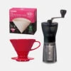 Hario Mini Mill Plus V60 Ceramic Starter Kit Size 02 (Red)