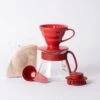 V60 Ceramic Pour Over Coffee Set, 01 Red