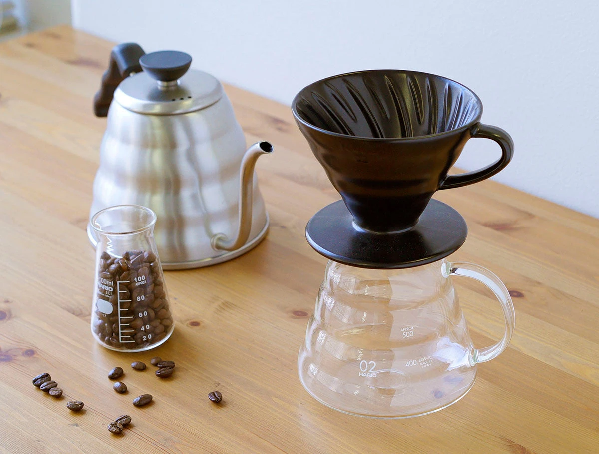 Hario V60 Ceramic Coffee Dripper Matte Black - Size 02 2 Hario V60 Ceramic Coffee Dripper Matte Black - Size 02 - Image 2